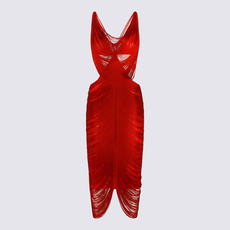Nissa Mesh dress in red