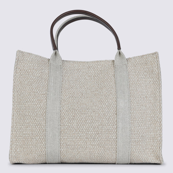 The Row Linen tote bag in beige
