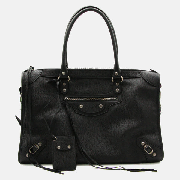 Balenciaga Leather top handle bag in black