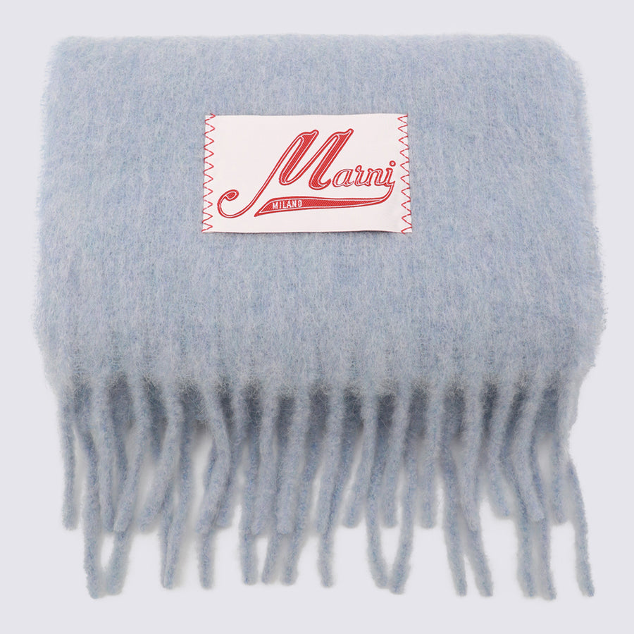 Marni 80% Alpaca Woven scarf in blue