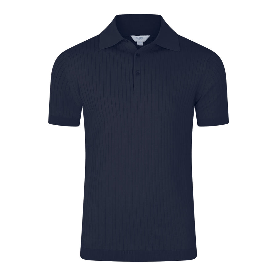Malo 100% Cotton polo in navy
