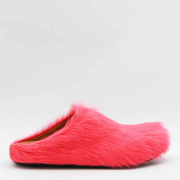 Marni Faux fur upper flat in pink