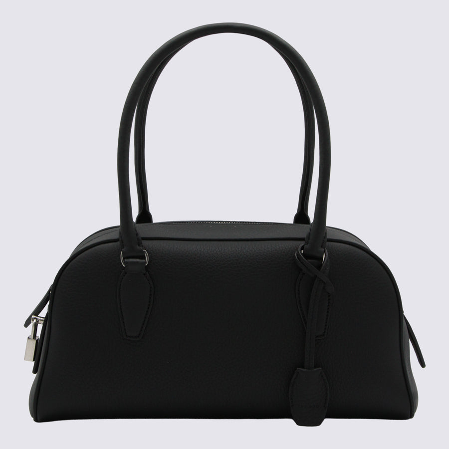 The Row Leather shoulder bag in black