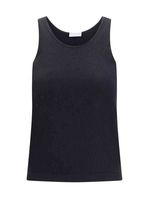 Brunello Cucinelli 51% Cashmere tank top in black