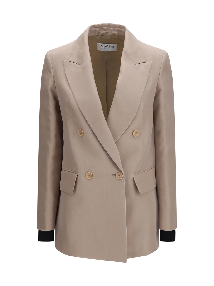 Max Mara 100% silk blazer in beige