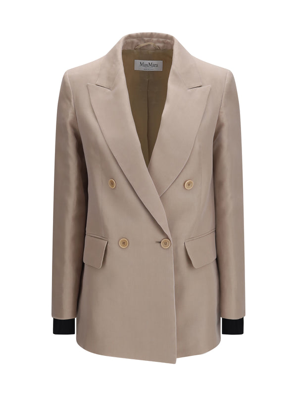 Max Mara 100% silk blazer in beige