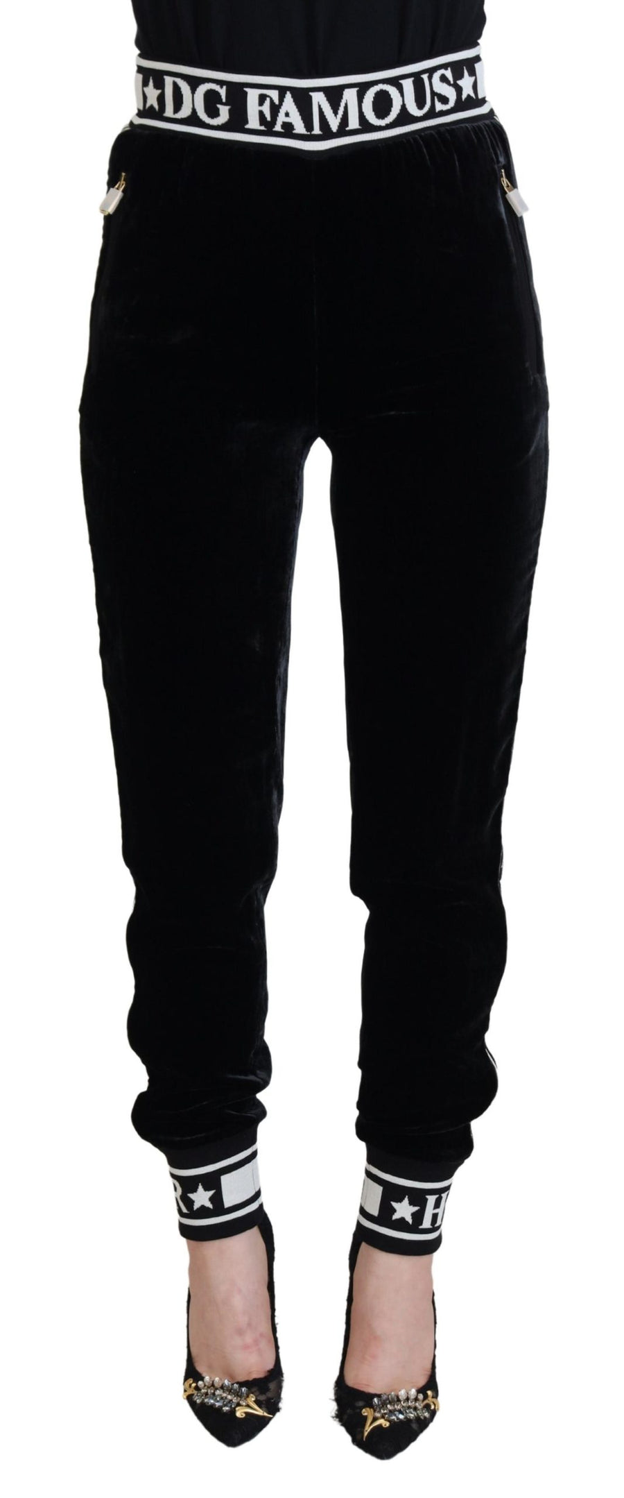 Dolce & Gabbana 82% Viscose trousers in black