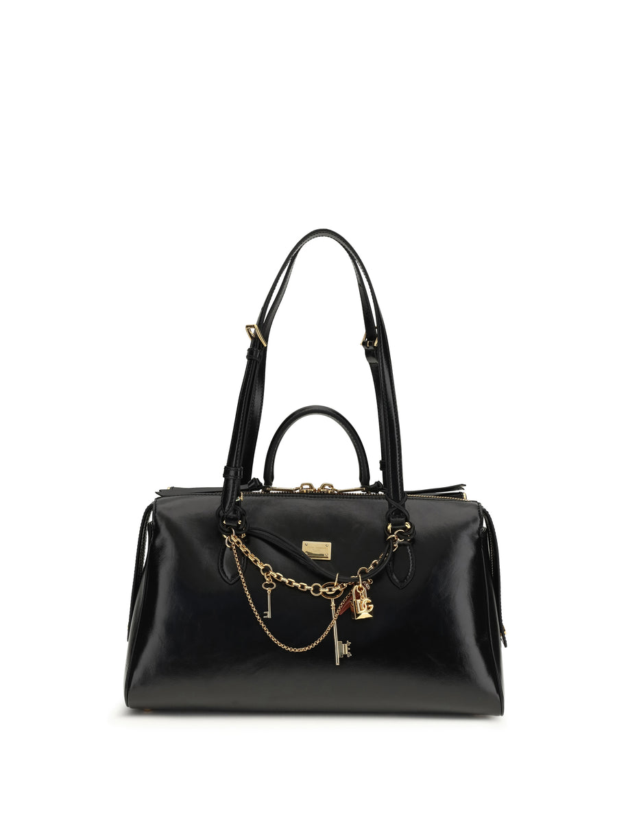 Handbag Vittoria Black-Brass Black/brass Calf Leather Shoulder Bags