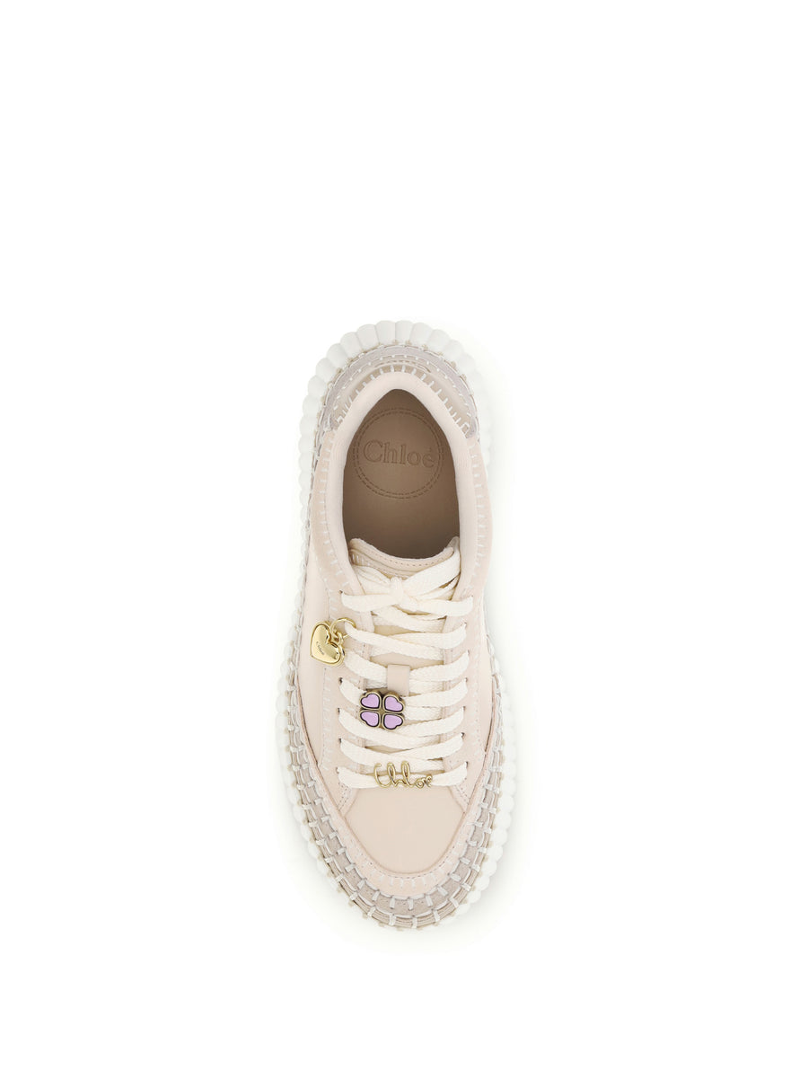 Wedge Sneakers Nama Dove Grey Upper Calf Leather Trainers