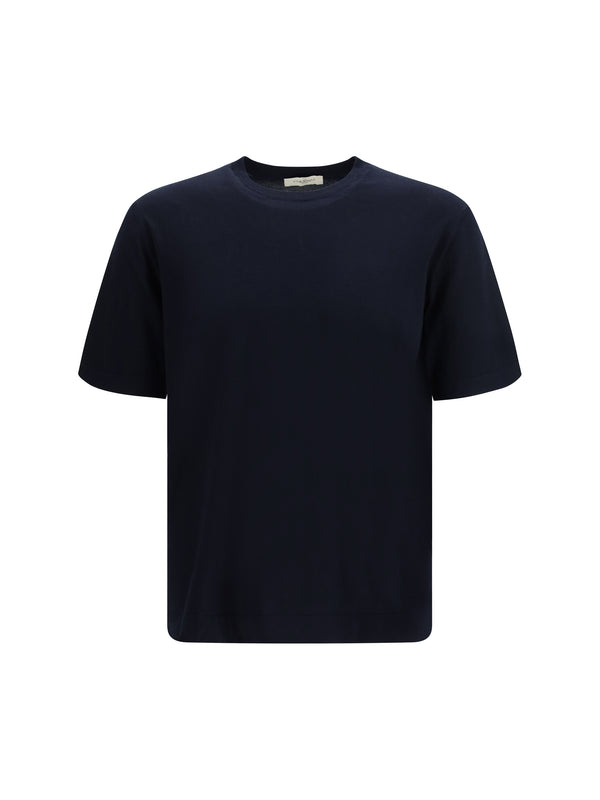 Piacenza Cashmere 100% Cotton t-shirt in navy