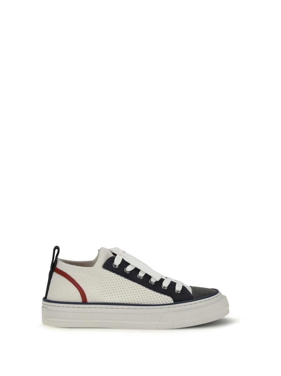 Brunello Cucinelli Upper: 100% cotton; Sole: 100% rubber sneaker in white