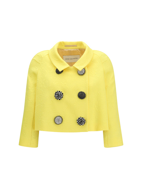 Cropped Jacket Yellow Canvas
