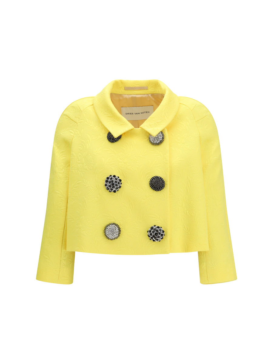 Cropped Jacket Yellow Canvas