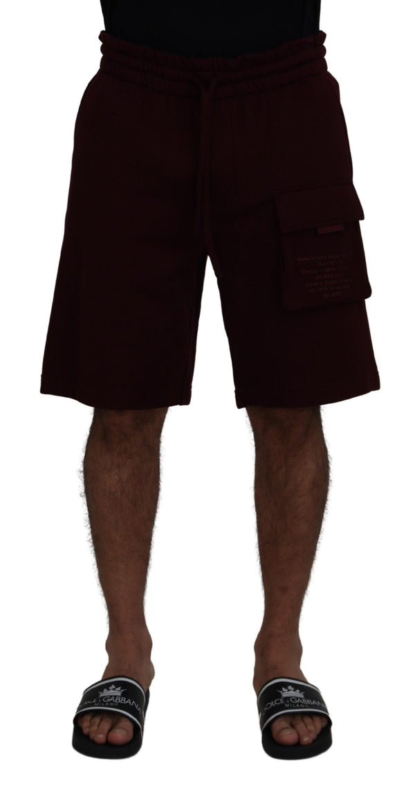 Dolce & Gabbana 89% Cotton cargo shorts in maroon