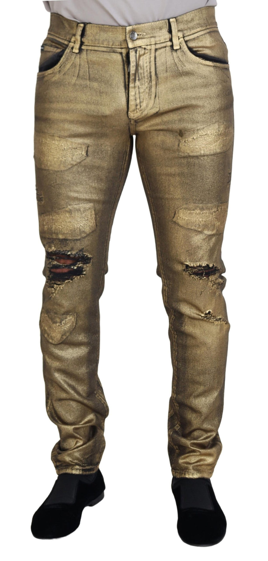 Dolce & Gabbana 98% Cotton 2% Elastane jeans in gold