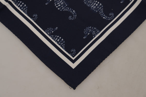 Dolce & Gabbana 100% Silk scarf in navy