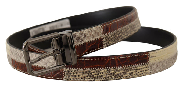 Dolce & Gabbana Python snakeskin and Leather belt in multicolor