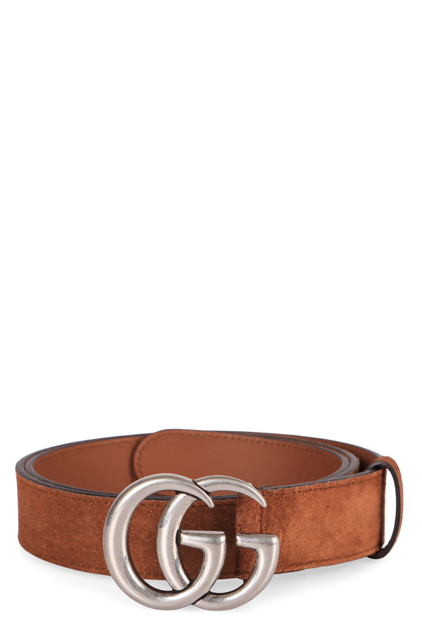 Belt Gg Marmont Suede Hazelnut Calfskin
