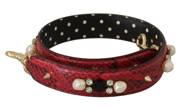 Dolce & Gabbana 100% Python Leather shoulder bag strap in red