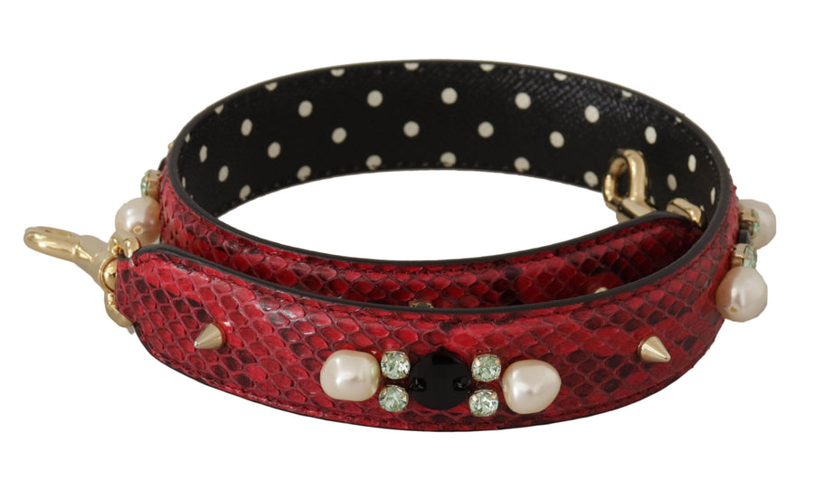 Dolce & Gabbana 100% Python Leather shoulder bag strap in red