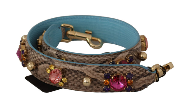 Dolce & Gabbana 100% Python Leather shoulder strap in brown