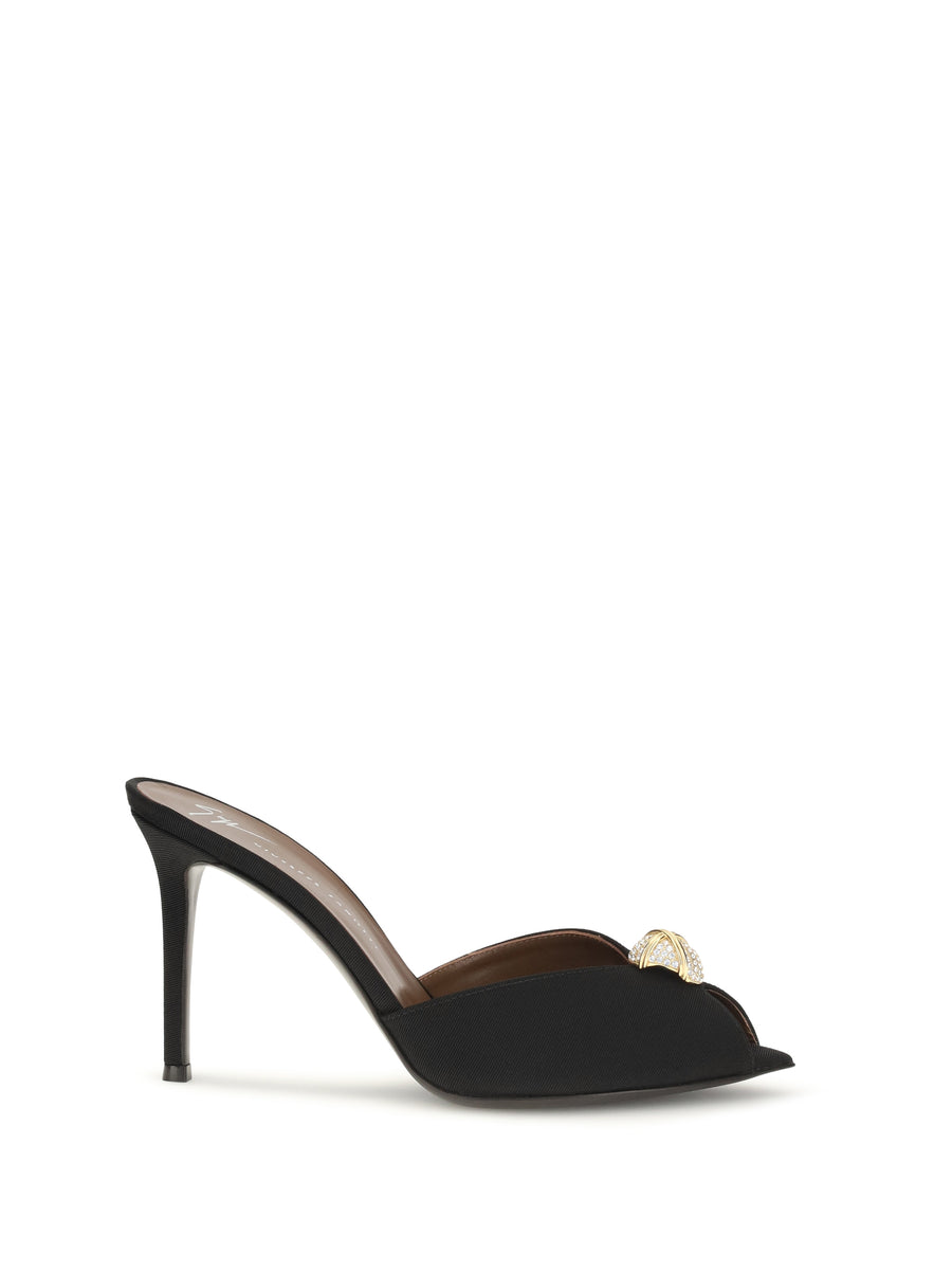 Mule Sandals Intrigo Black Calf Leather