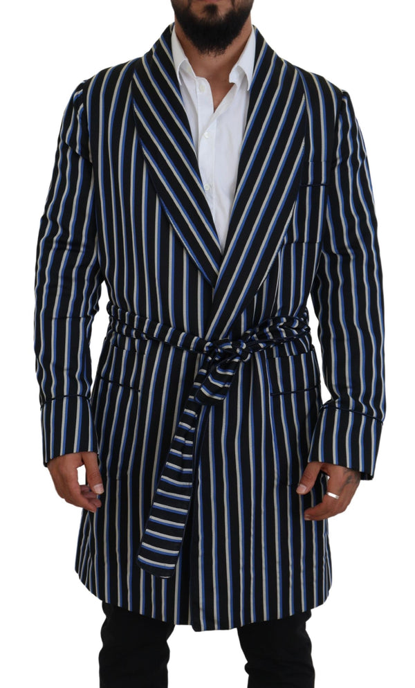Dolce & Gabbana 90% Polyester 10% Silk (outer); 100% Silk (lining) robe in black