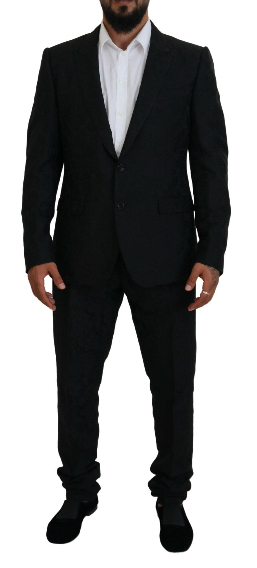 Dolce & Gabbana 40% Polyester 38% Acetate 20% Nylon 2% Elastane; Lining: 75% Silk 20% Viscose 5% Elastane pant suit in black