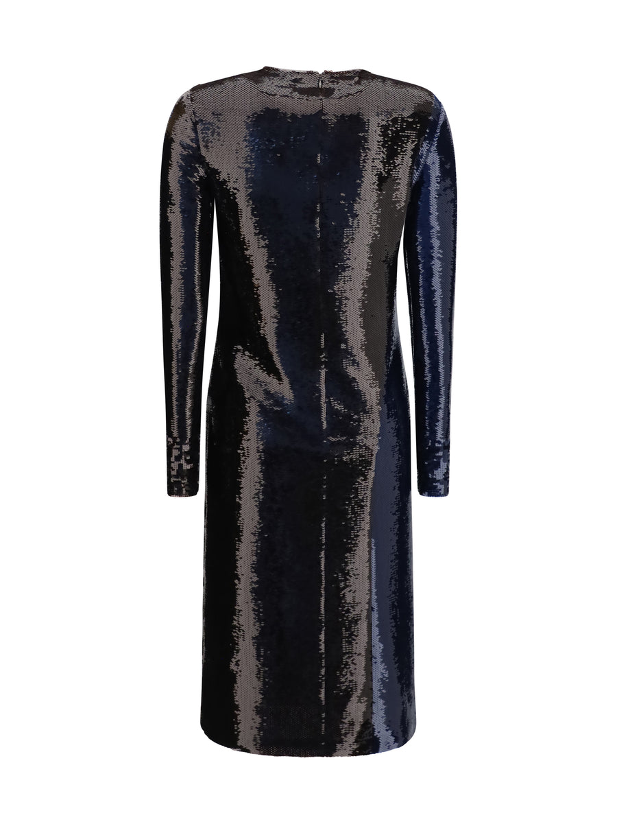Dress Two-Tone Sequin Royal Blue-Brown Blue/brown Polyamide