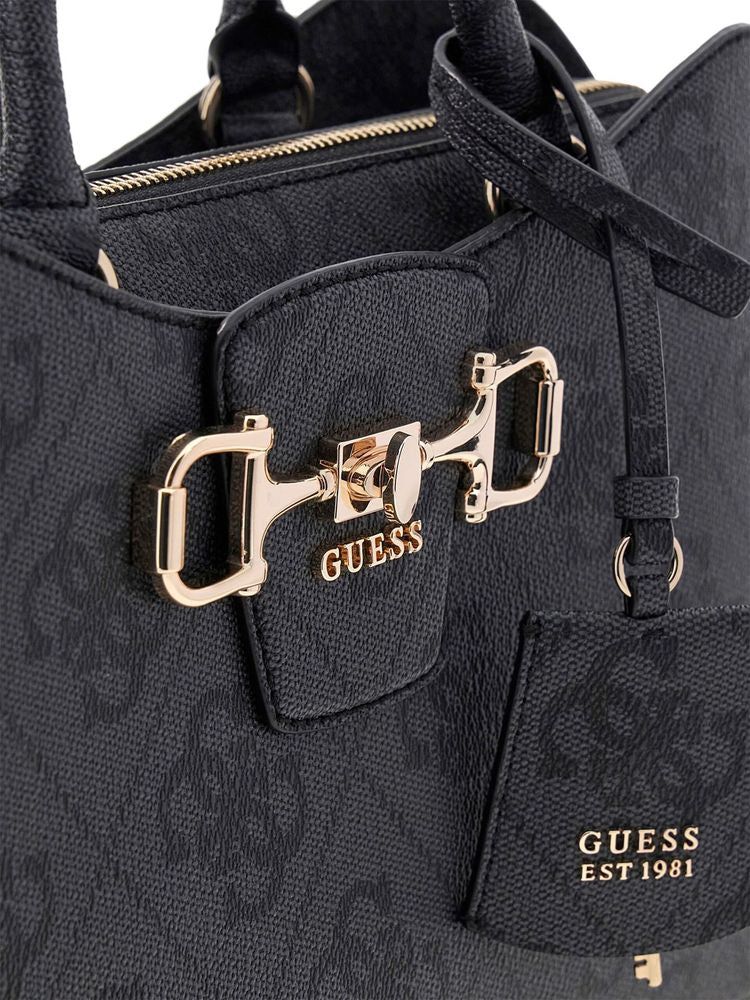 Guess 100% Polyurethane satchel bag in black