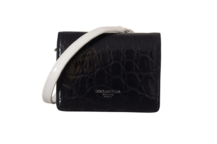 Dolce & Gabbana 100% Caiman Leather wallet in blue