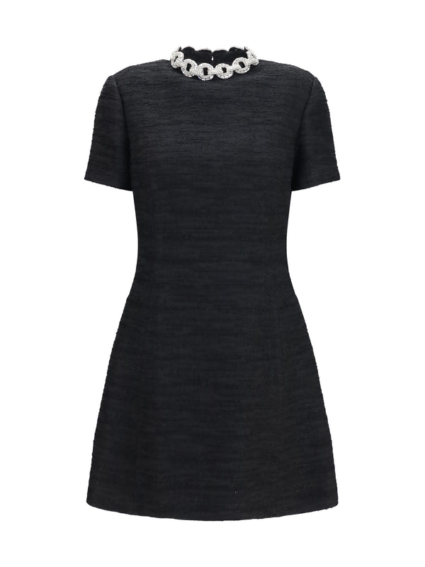 Valentino 46% Cotton; 36% Viscose; 18% Polyamide mini dress in black