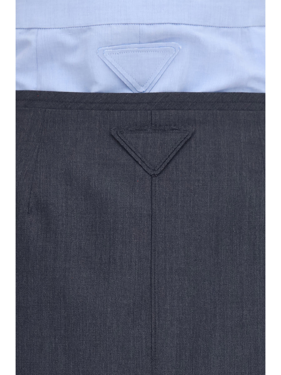 Midi Skirt Cotton-Linen Slate Grey