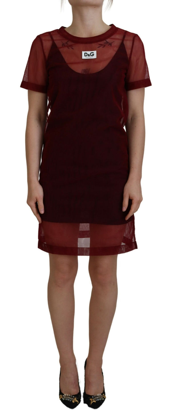Dolce & Gabbana 100% Nylon shift dress in red