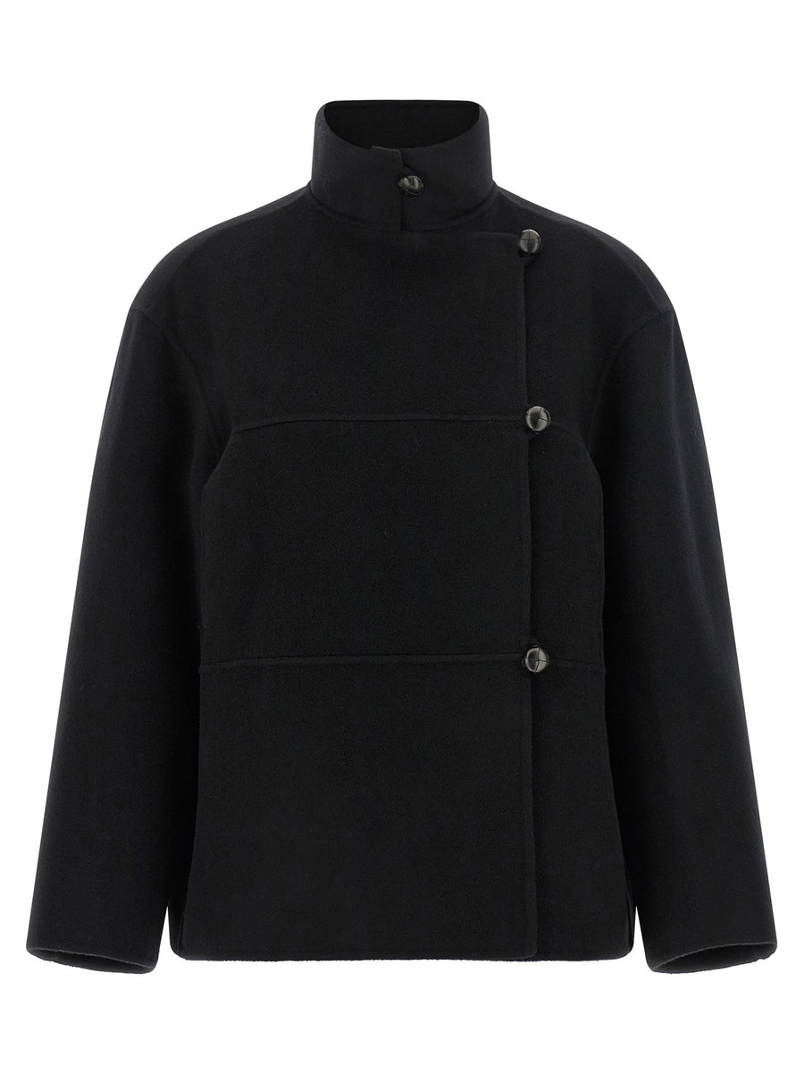 Rohe Wool and Cashmere Blend Coat — Black