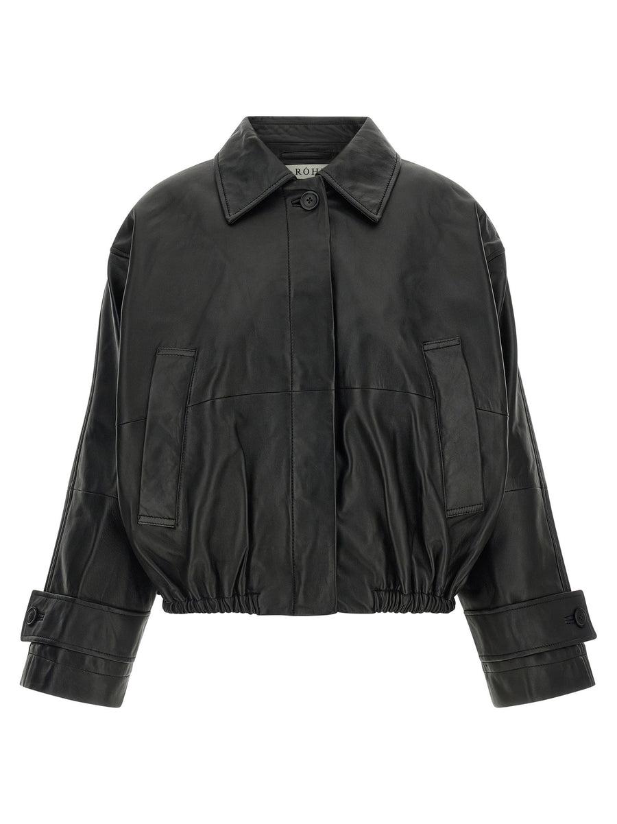 Rohe Leather Blouson Jacket — black