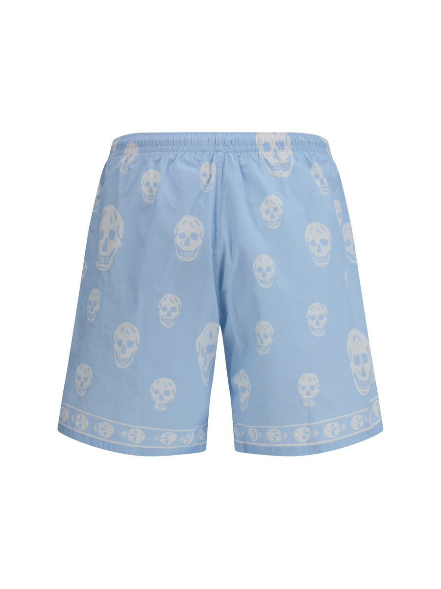 Swim Shorts Ice Blue-White Blue/white Polyamide Bermuda