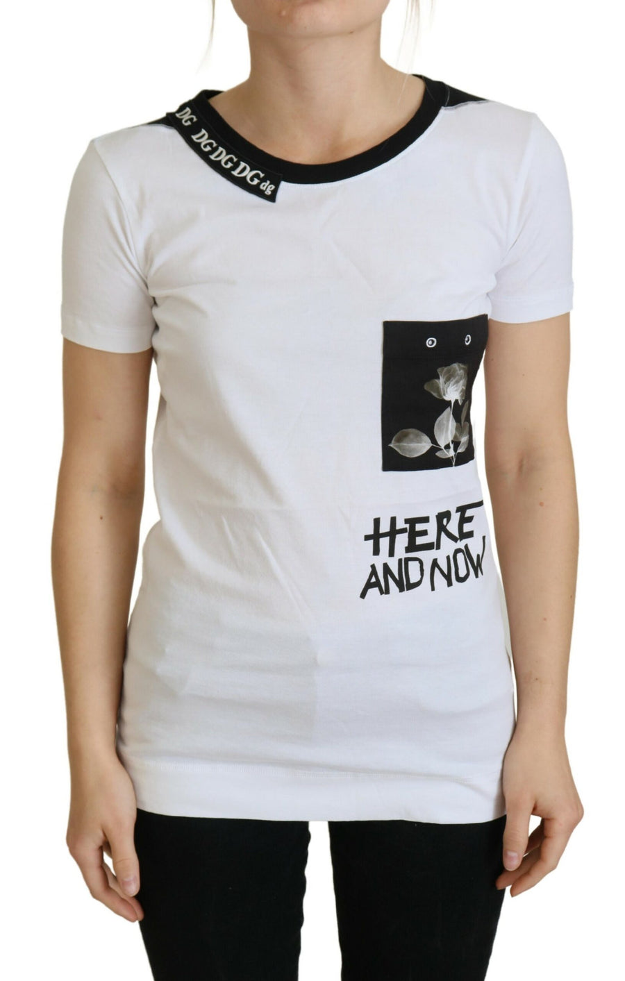 White Cotton T-Shirt Crewneck