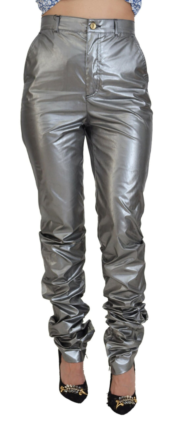 Dolce & Gabbana 100% Polyester trousers in silver