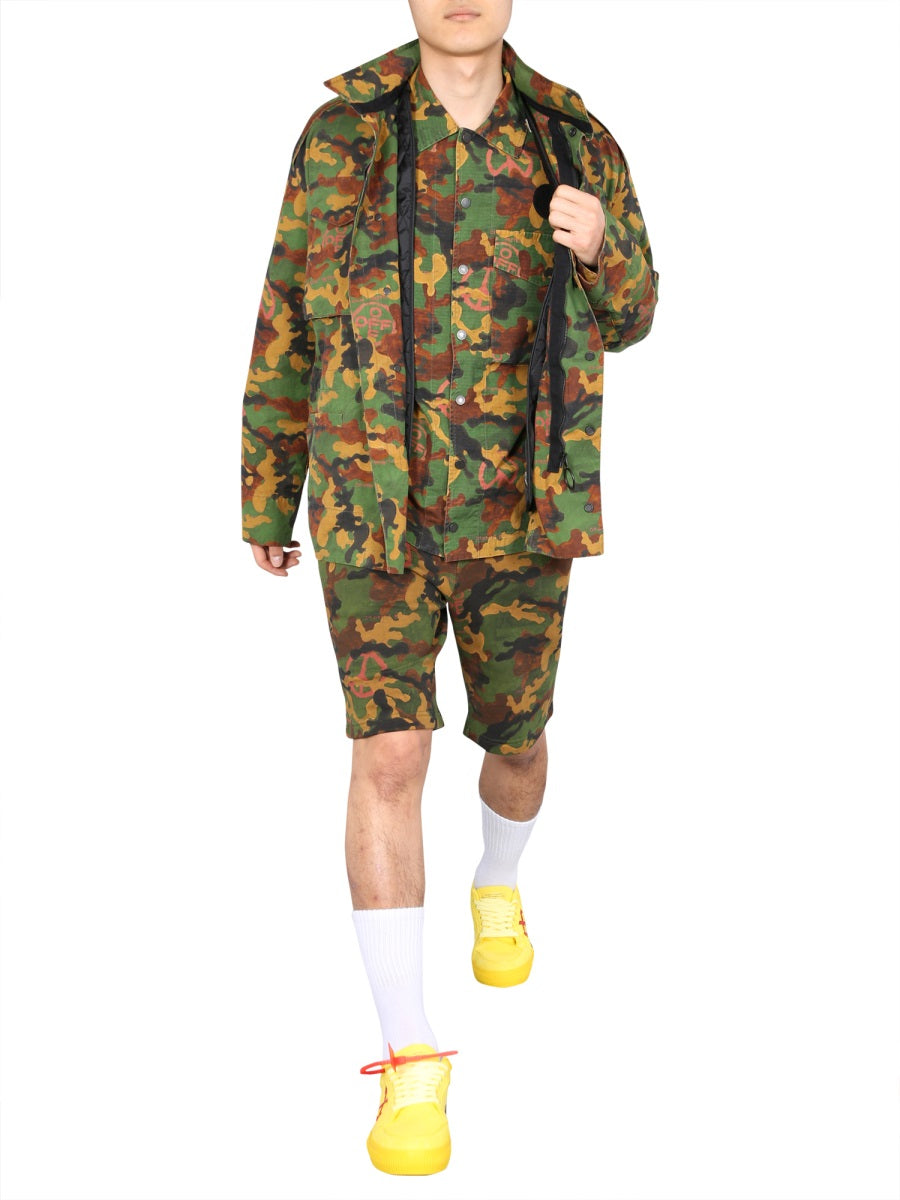 Padded Jacket Military Green Cotton