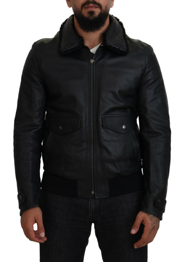 Dolce & Gabbana 100% Leather jacket in black