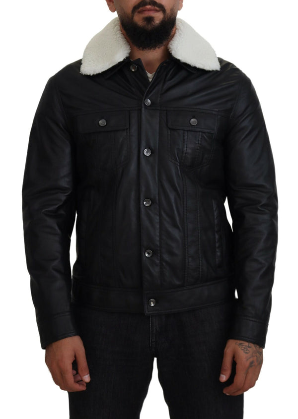 Dolce & Gabbana 100% Leather; Lining: 100% Viscose jacket in black
