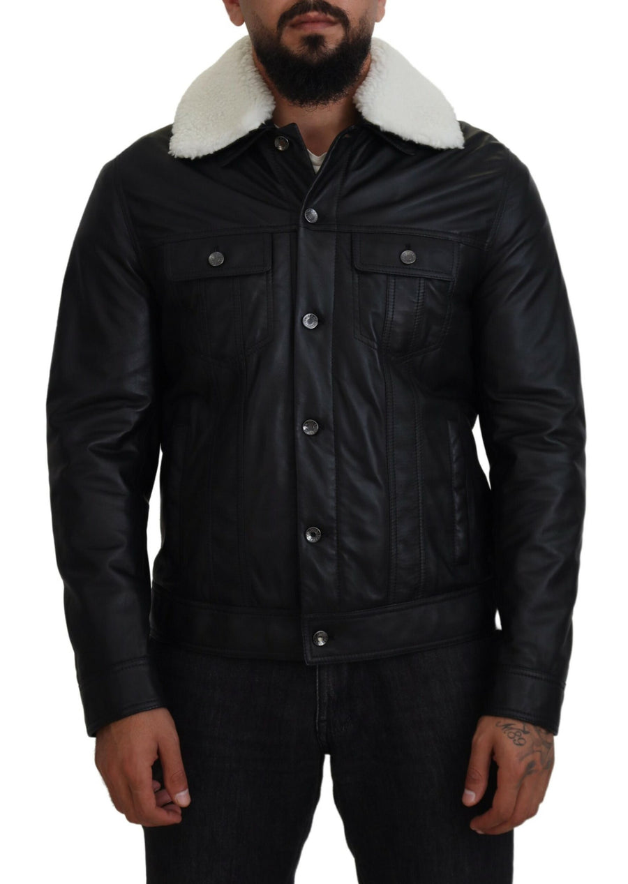 Dolce & Gabbana 100% Leather; Lining: 100% Viscose jacket in black