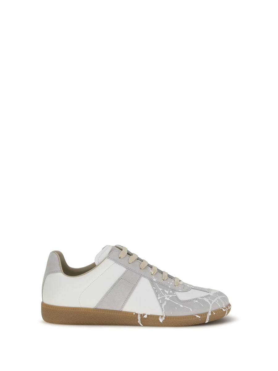 Maison Margiela Upper: 50% suede sneaker in white