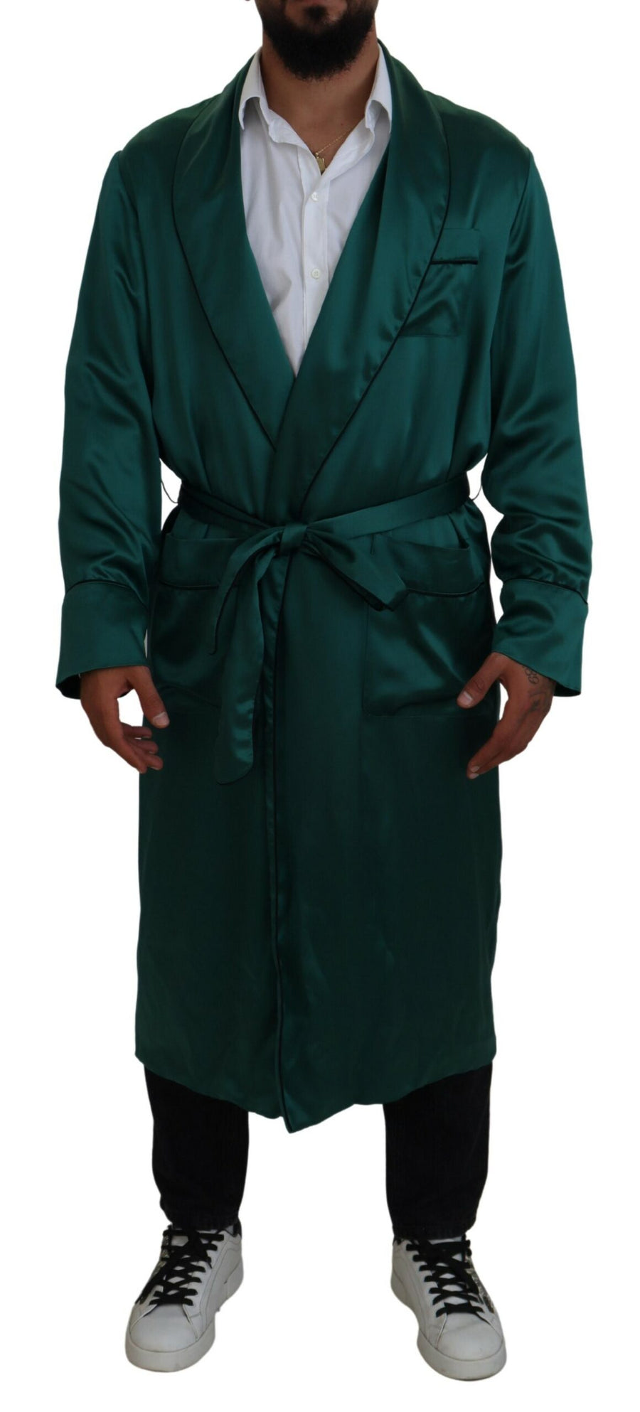 Dolce & Gabbana 100% Silk robe in green