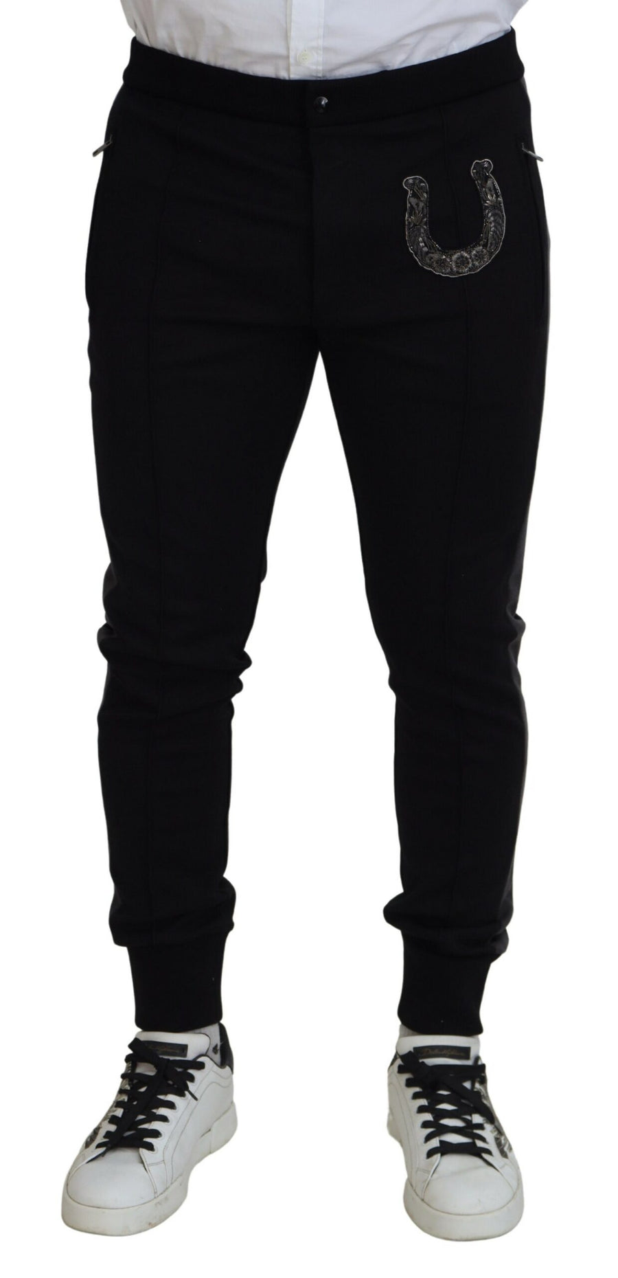 Dolce & Gabbana 46% Virgin Wool joggers in black