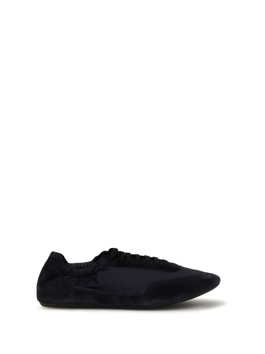 Prada Upper: Re-Nylon and suede; Sole: 100% rubber sneaker in blue