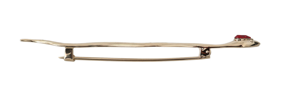 Silver Brass Crystal Spilla Serpente Brooch Pin Accessory