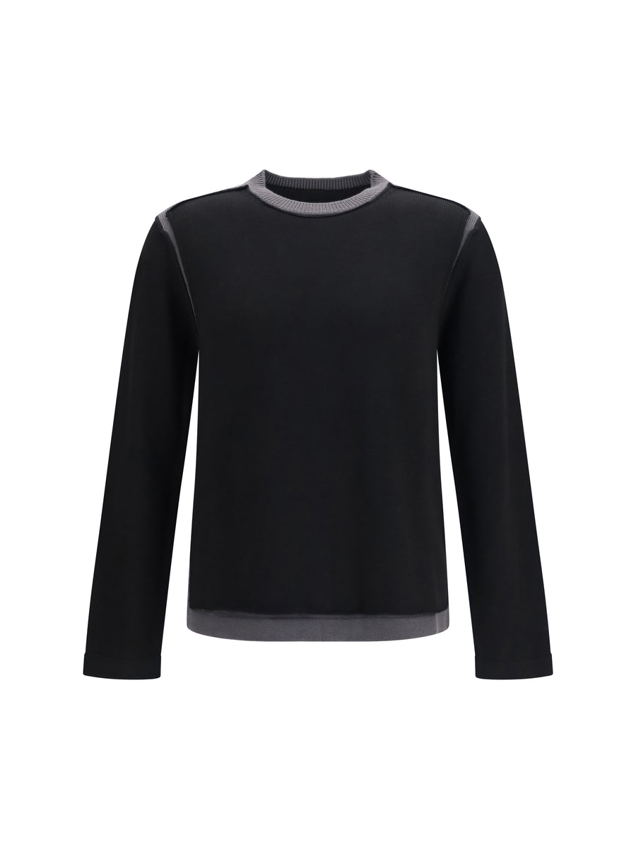 MM6 Maison Margiela 100% Merino Wool Ovis Aries sweater in black