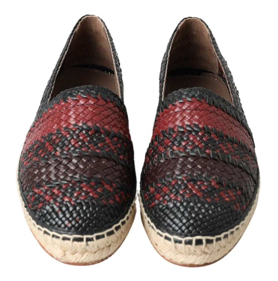 Dolce & Gabbana 100% Leather espadrille flat in black